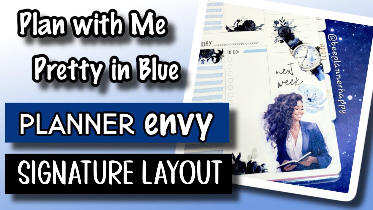 Planner Envy Signature Layout ~ Plan With Me ~ Pretty Blues for my second week in this new planner!