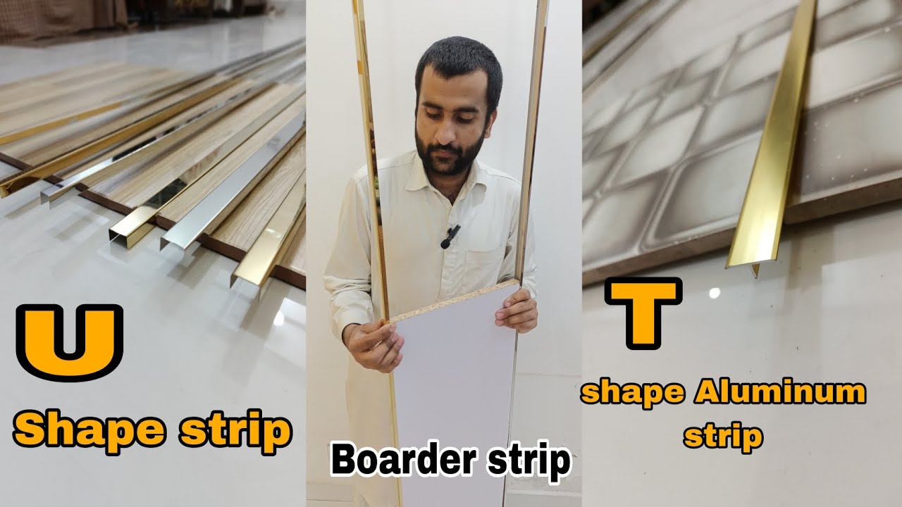 How to install U & T shape stainless steel strips | interior design | decoration etc