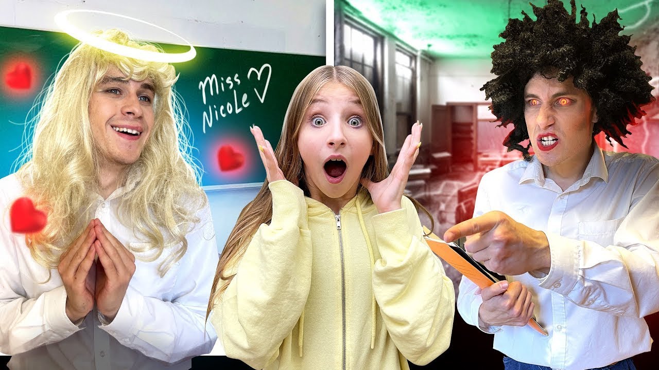 DOBRY NAUCZYCIEL vs ZŁY NAUCZYCIEL 🔥 Zabawne wyzwanie szkolne | Miss Nikole Polish