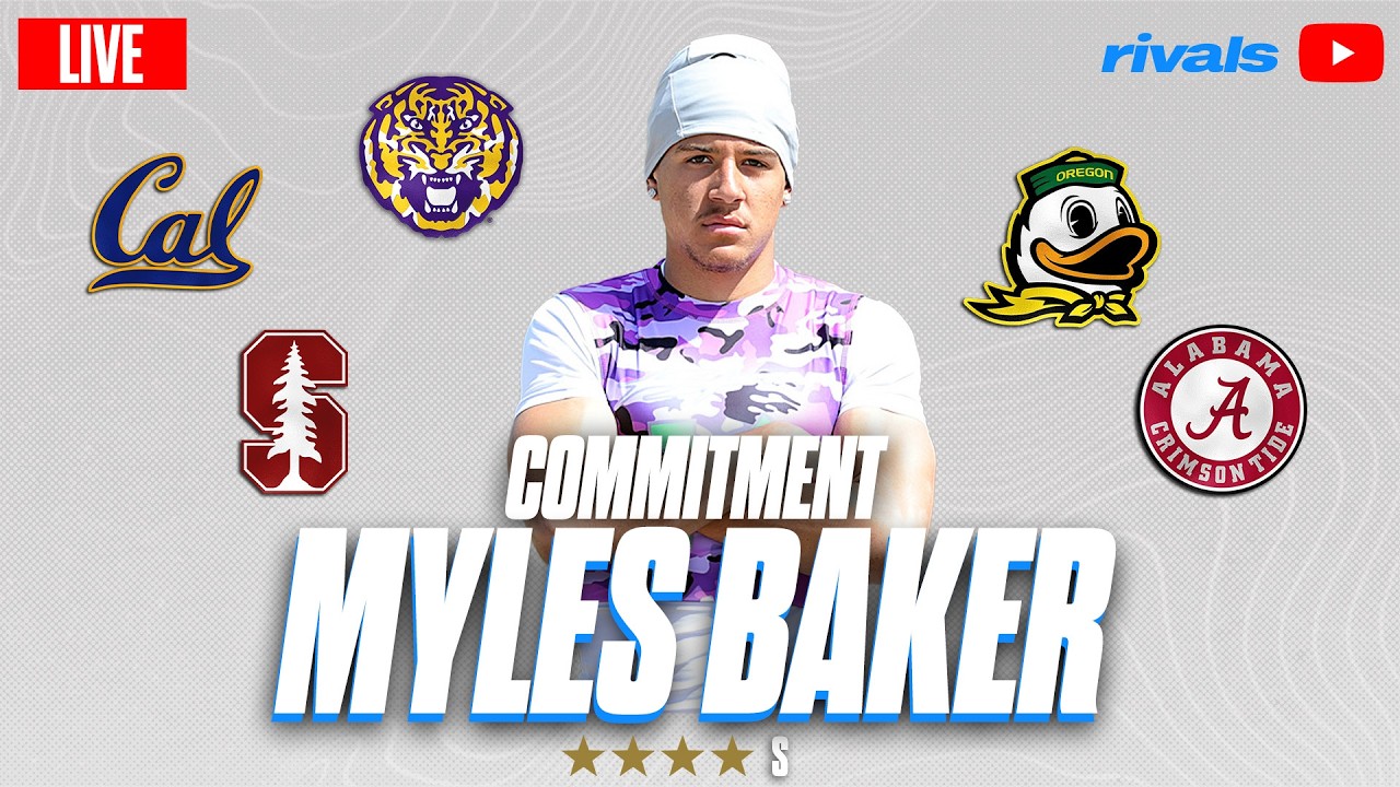 Myles Baker LIVE COMMITMENT! | Elite S Chooses Between Oregon, Alabama, LSU, Cal and Stanford