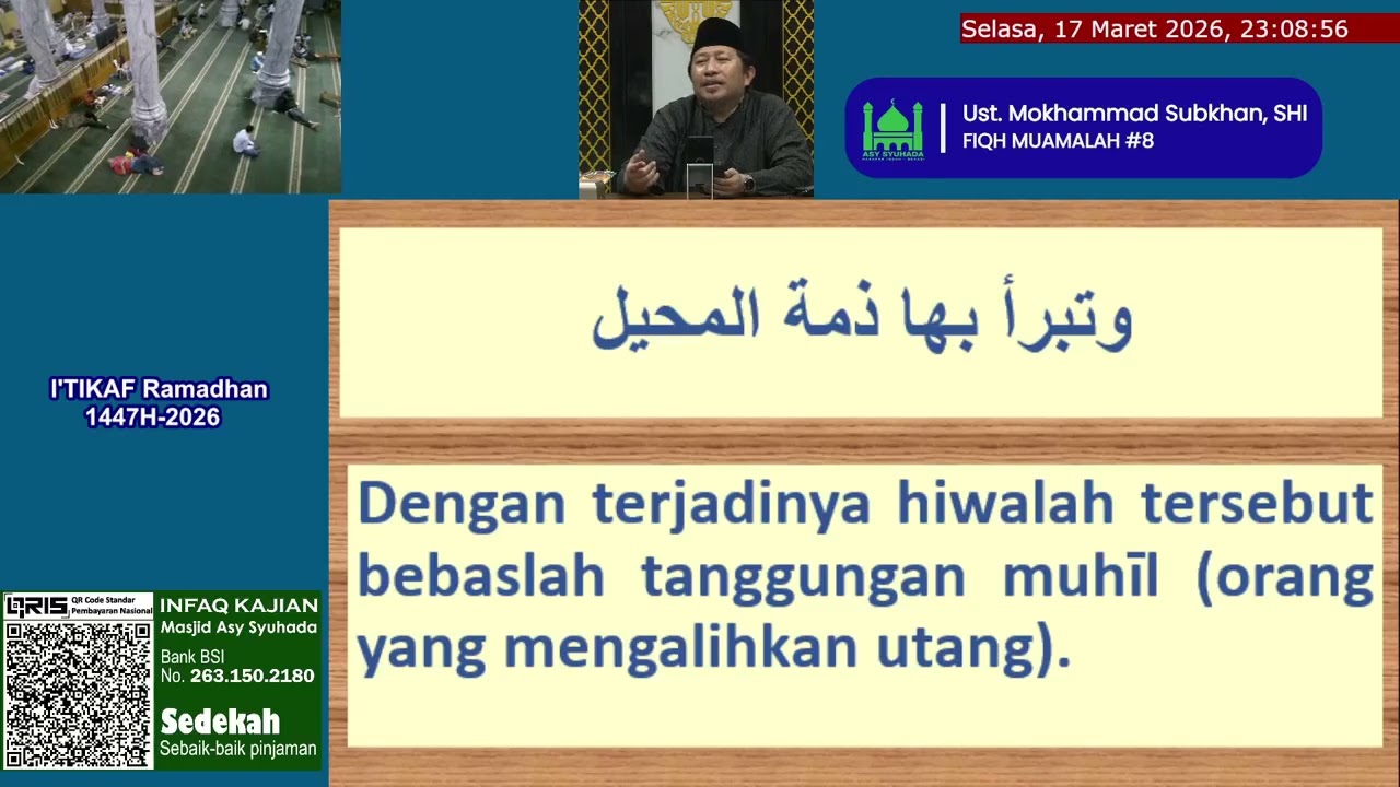 Tgl 17-18/3/2026 kajian i'tikaf di masjid asy syuhada harapan indah kota Bekasi 