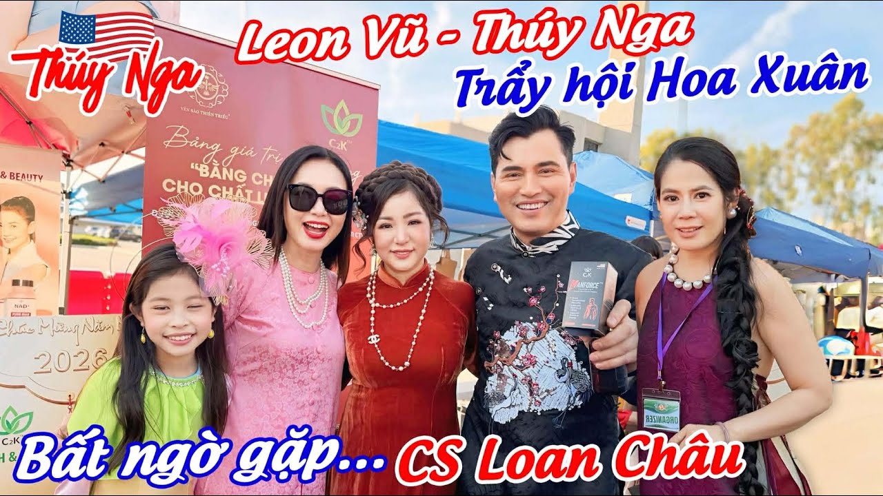 Thuý Nga đi trẩy hội hoa xuân tại Mỹ ngay sát nhà.. bất ngờ gặp Cs Loan Châu 