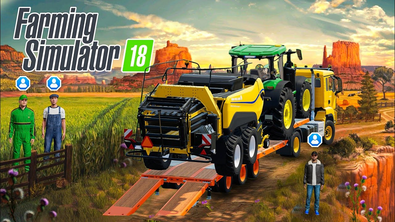 3 Player Gameplay Loaded John Deere & Making Bales In Fs 18 | Fs 18 Gameplay | Timelapse