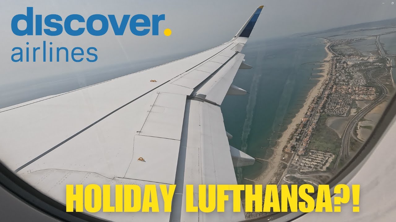 LUFTHANSA'S HOLIDAY AIRLINE Discover Airlines Airbus A320 hot summer take off from Montpellier