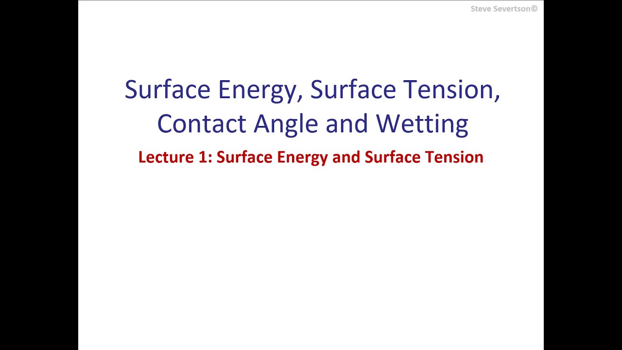 Lecture 12: Surface Energy and Surface Tension