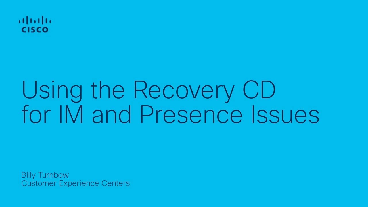How to Use the Recovery CD for Cisco IM and Presence Servers | Presence Server Restoration Guide