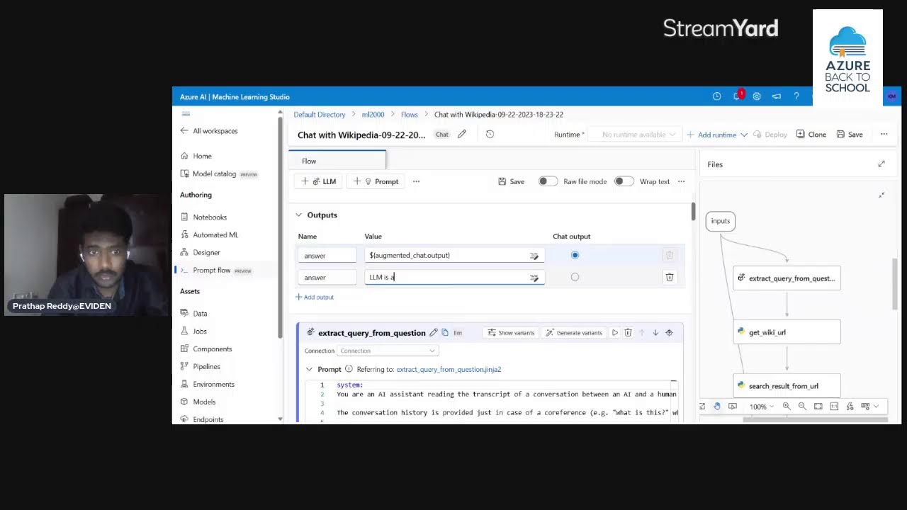 AzB2S Prathap Reddy - Azure ML prompt flow