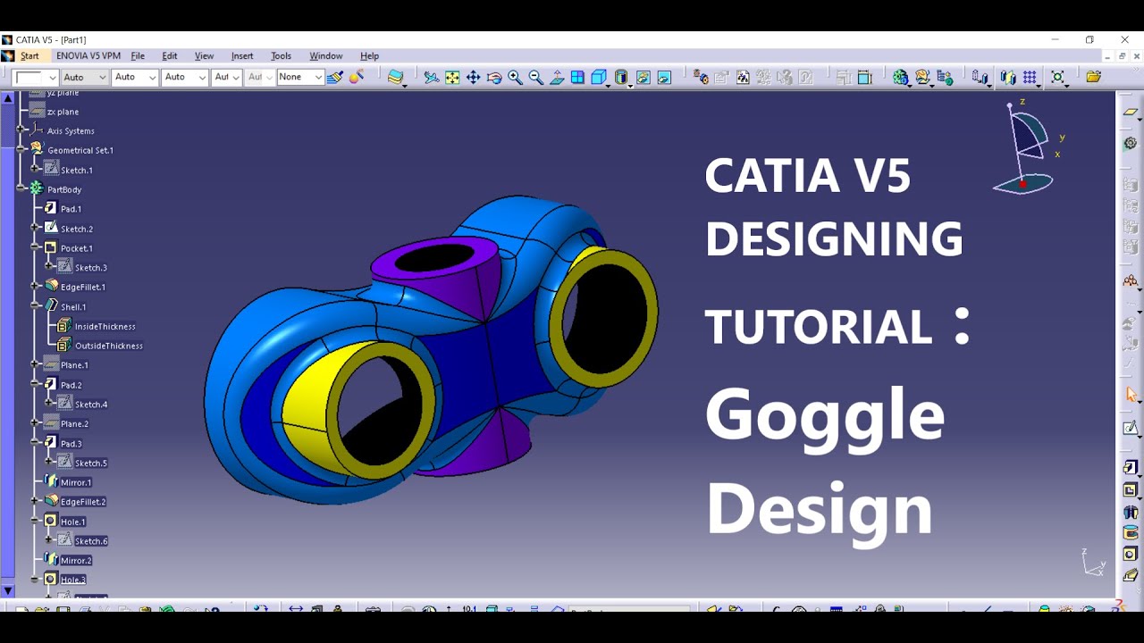how to design goggle on #catiaV5