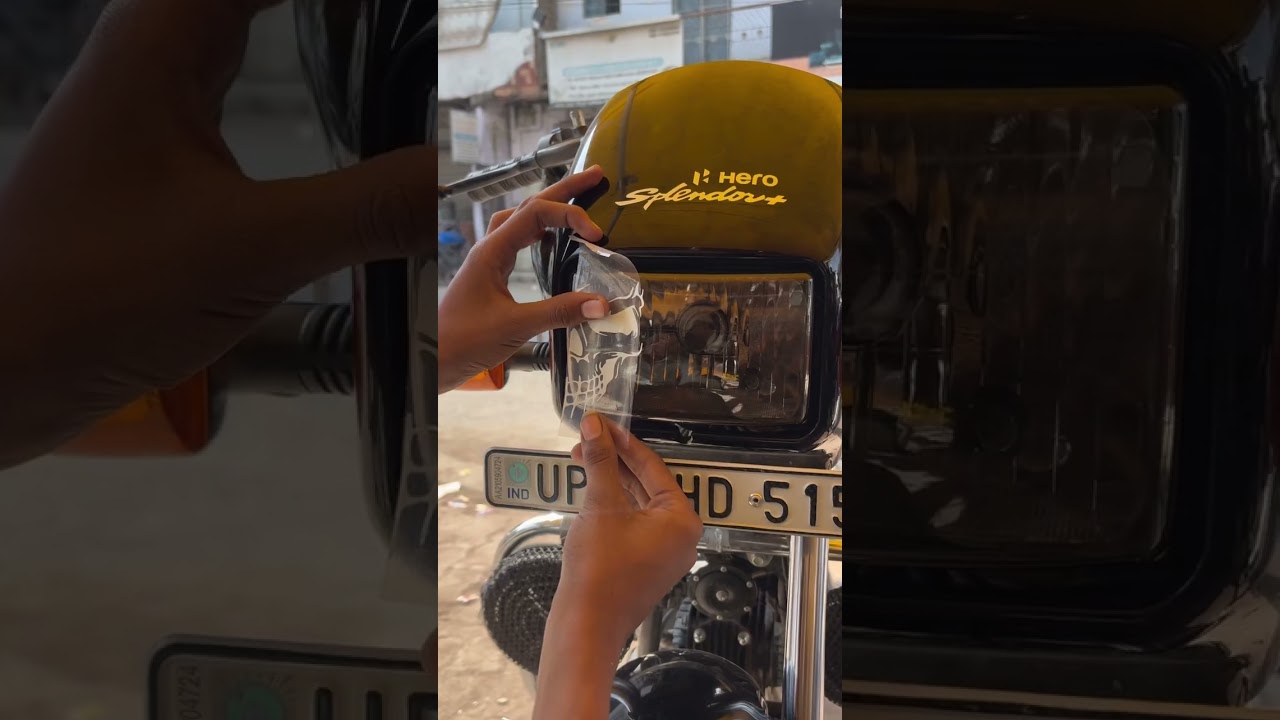 Splendor head light sticker 🔥 #splendormodification #splendor #splendorsplendor #ytshorts#trending