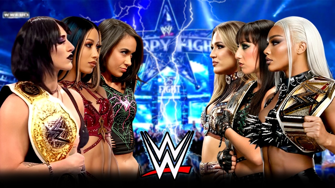 WWE Full Match Rhea Ripley Sasha Banks & AJ Lee vs Jade Cargill Jacy Jayne & Fallon | Feb-17-26