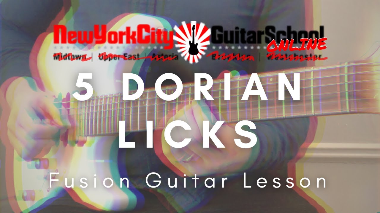 5 Dorian Licks // Fusion Guitar Lesson - Using Sweep Picking, Legato and Hybrid Techniques