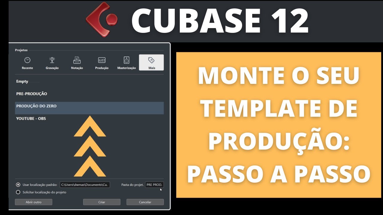 CRIANDO TEMPLATE DO ZERO NO CUBASE 12 PARA GRAVA SUA MUSICA! Faça o seu agora mesmo!