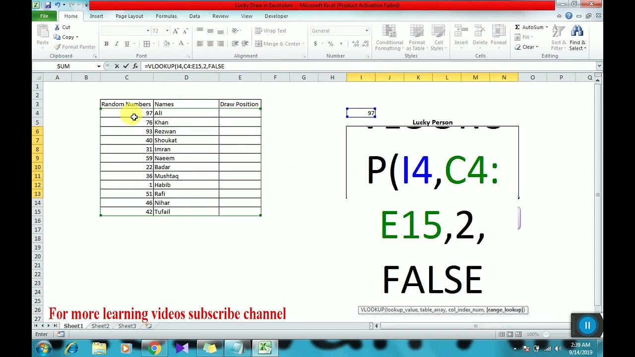 How to create a Lucky Draw system in Excel easy