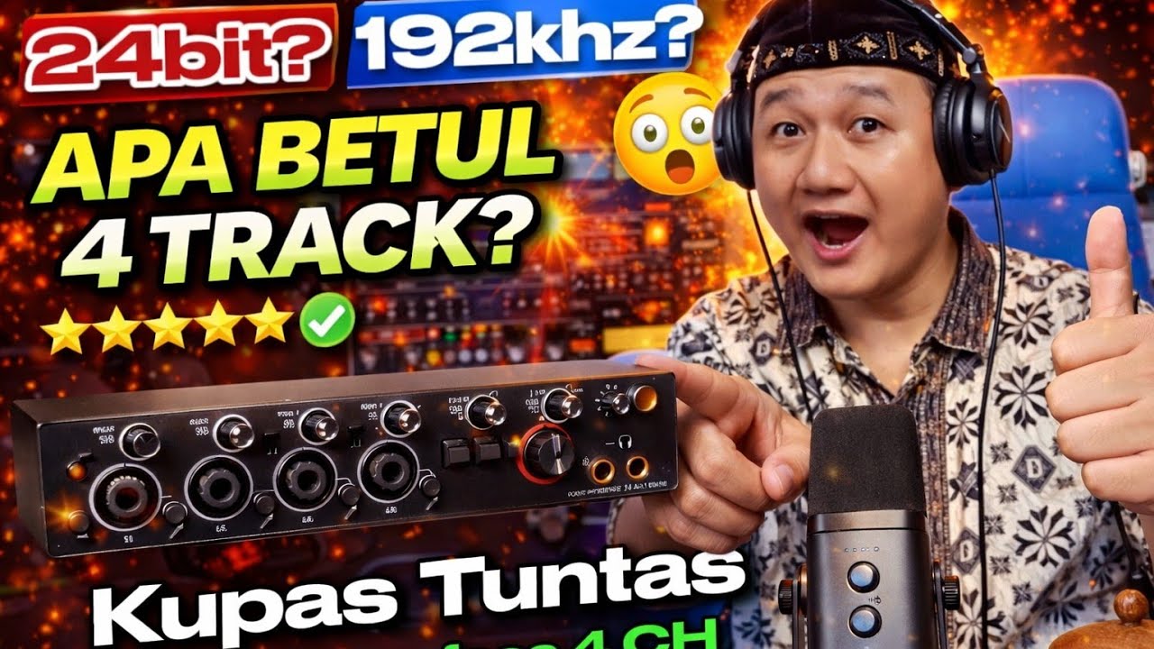 Nonton Ini Sebelum Beli🔥Kupas Tuntas, Uji & Tutorial Audio Interface 4 Track 24bit 192khz Dari Bomge