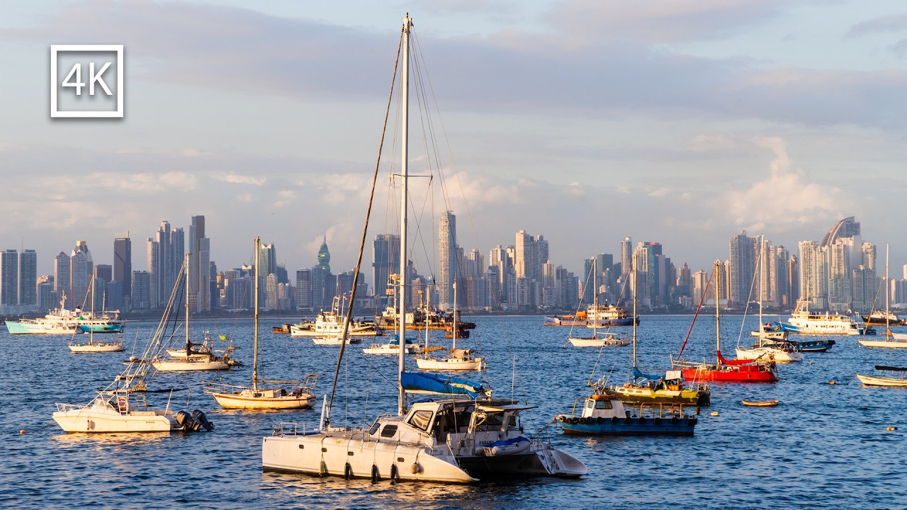 🟡 [4K] 🇵🇦 ¡Qué Belleza! Así Se Ve el Causeway de Amador al Atardecer | Tour Relajante en Panamá