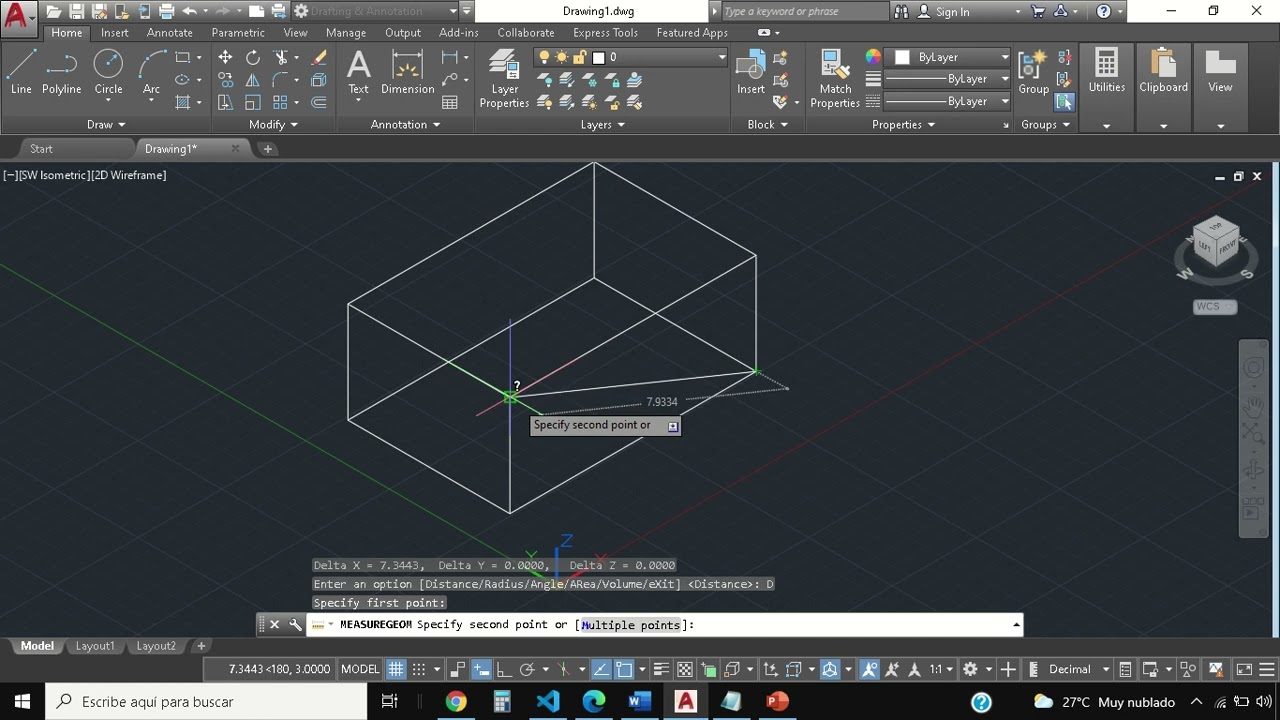AUTOCAD MEDIR DISTANCIA