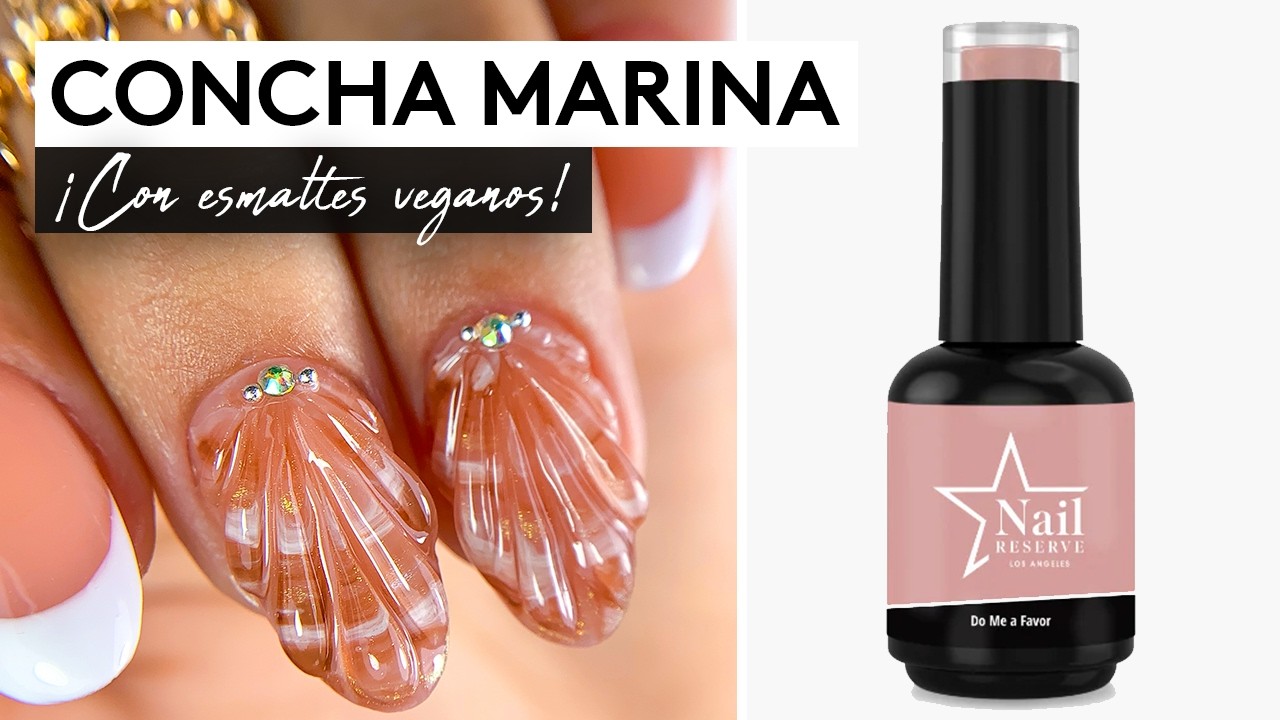 ¡Efecto CONCHA MARINA 🐚 con esmaltes VEGANOS! 🌱¿Valen la pena? | Aninails Studio