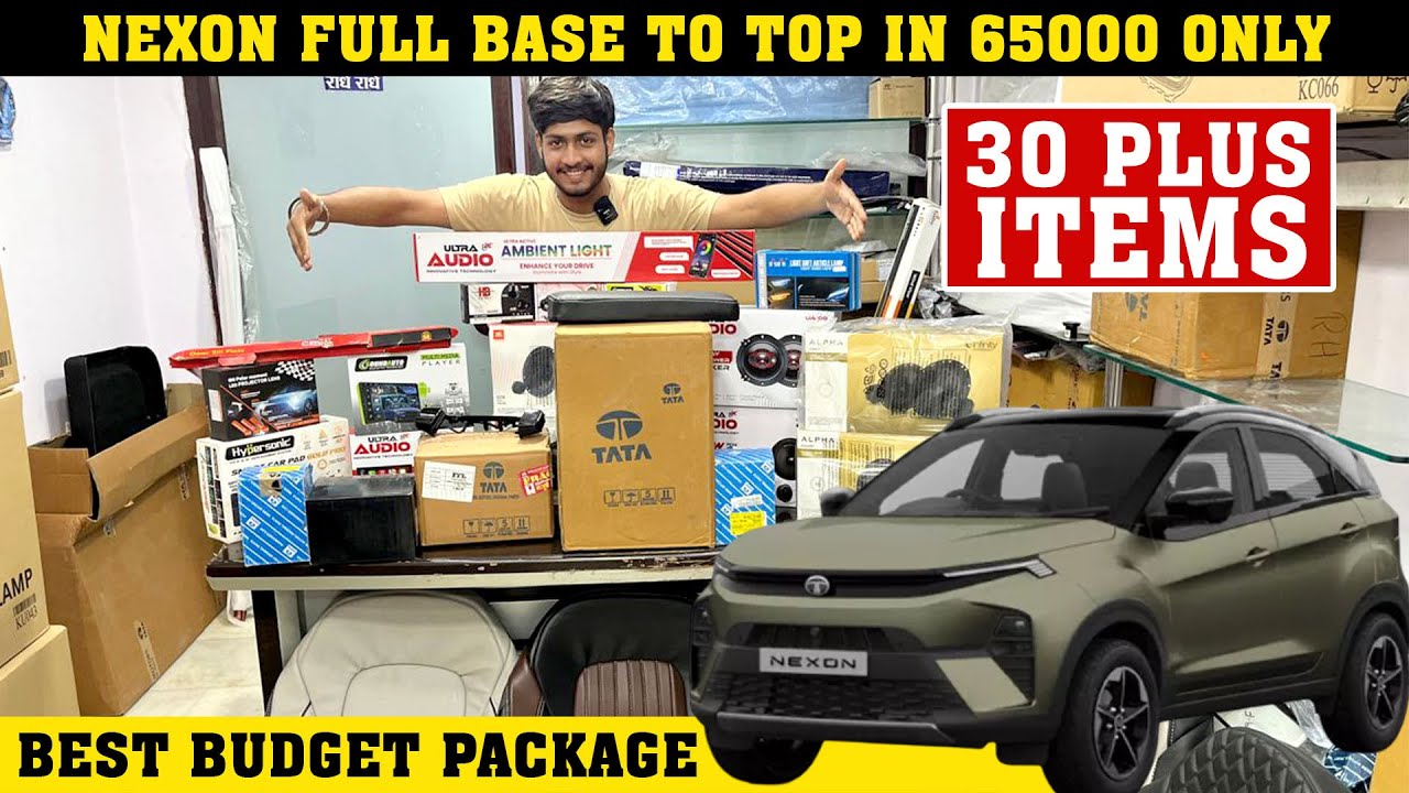 🔧 Tata Nexon Base to Top Modification in ₹65,000 | 30+ Items Upgrade Package 🚗