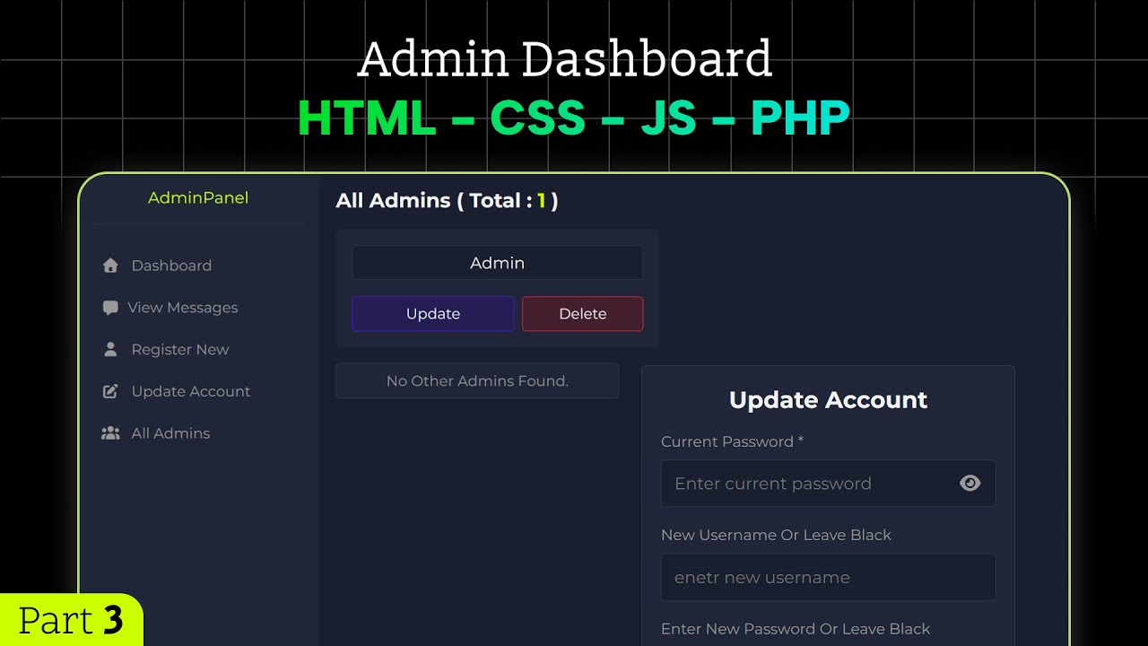 Веб-сайт фитнес-клуба с административной панелью на PHP и MySQL | Часть 3 | Обновление учетной за...