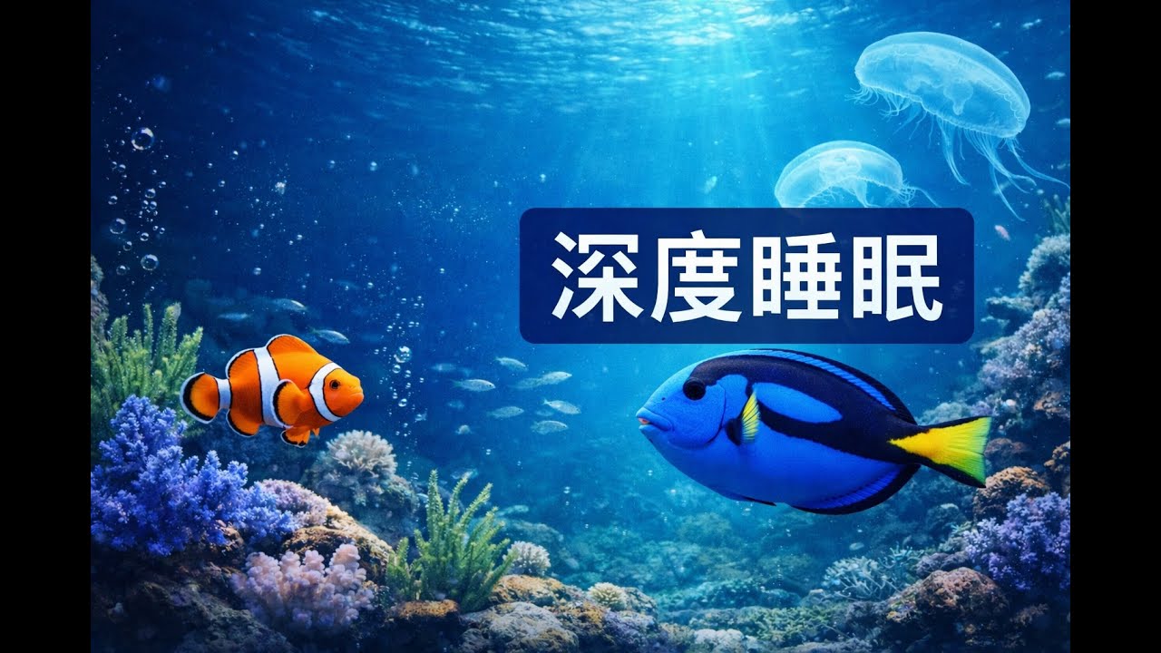 Deep Sleep in 5 Minutes 🌙 Relaxing Aquarium Sounds | Delta Waves 5分钟深度睡眠｜放松水族箱声音｜δ脑波
