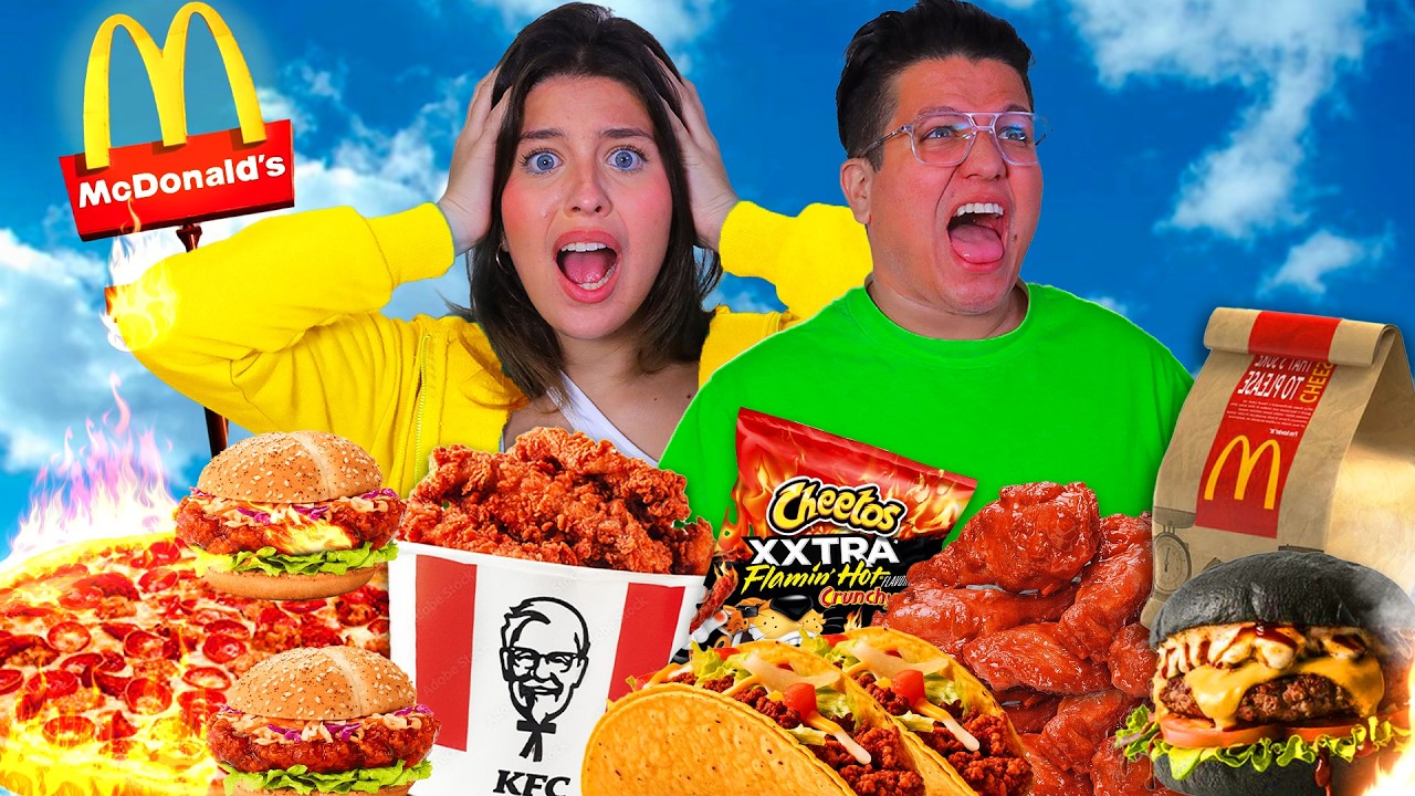 Comiendo la comida M&Aacute;S PICANTE de Cada Restaurante de Comida R&aacute;pida!