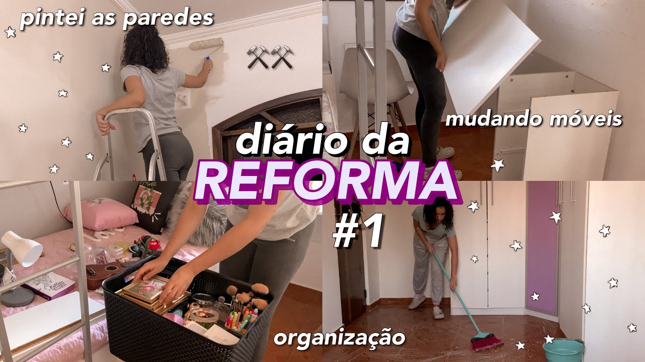 DIÁRIO DA REFORMA #1 | tour do quarto, desmontando móveis, pintando as paredes…