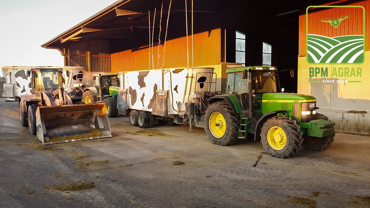 Kühe füttern im großen Stil || Gut Hohen Luckow || John Deere || Case || Peecon