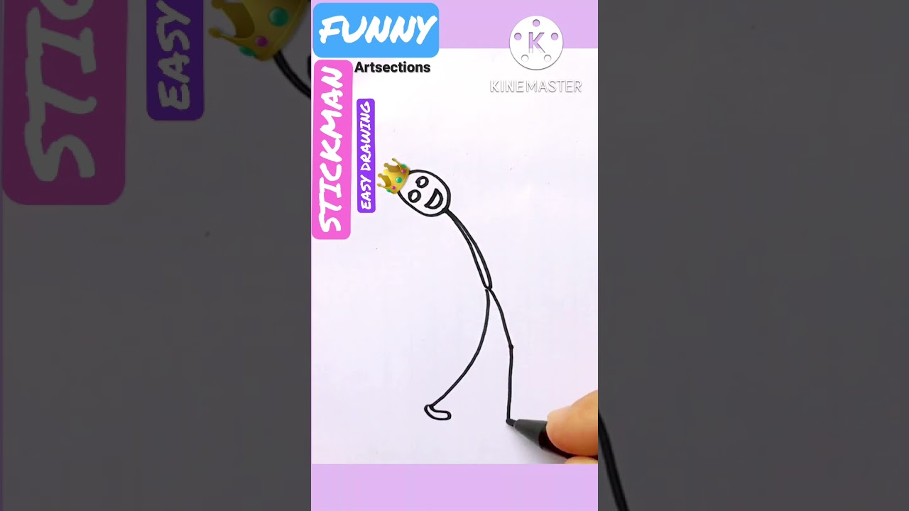 FUNNY STICKMAN EASY DRAWING - #shorts