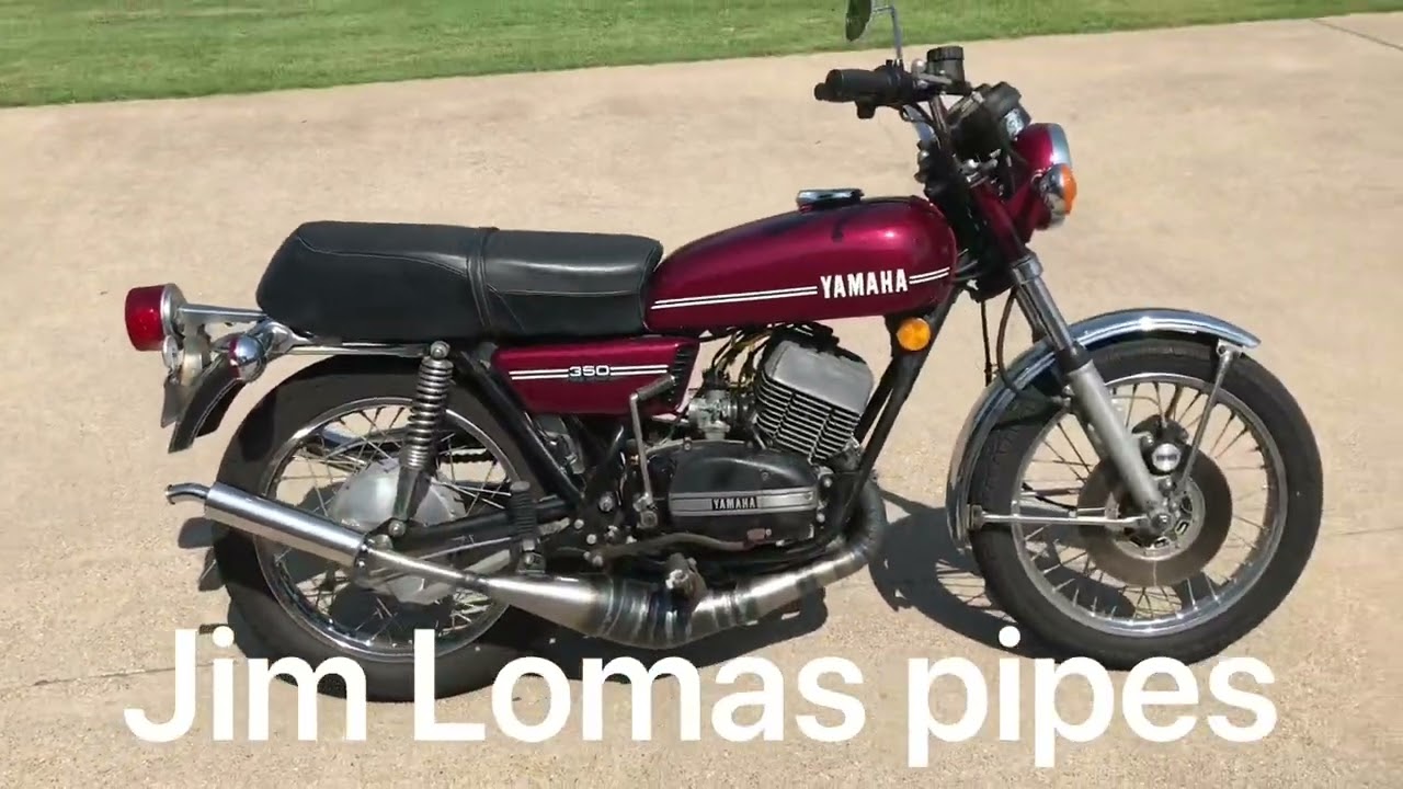 RD350 Jim Lomas pipes, Stock, Baffles removed SOUND!