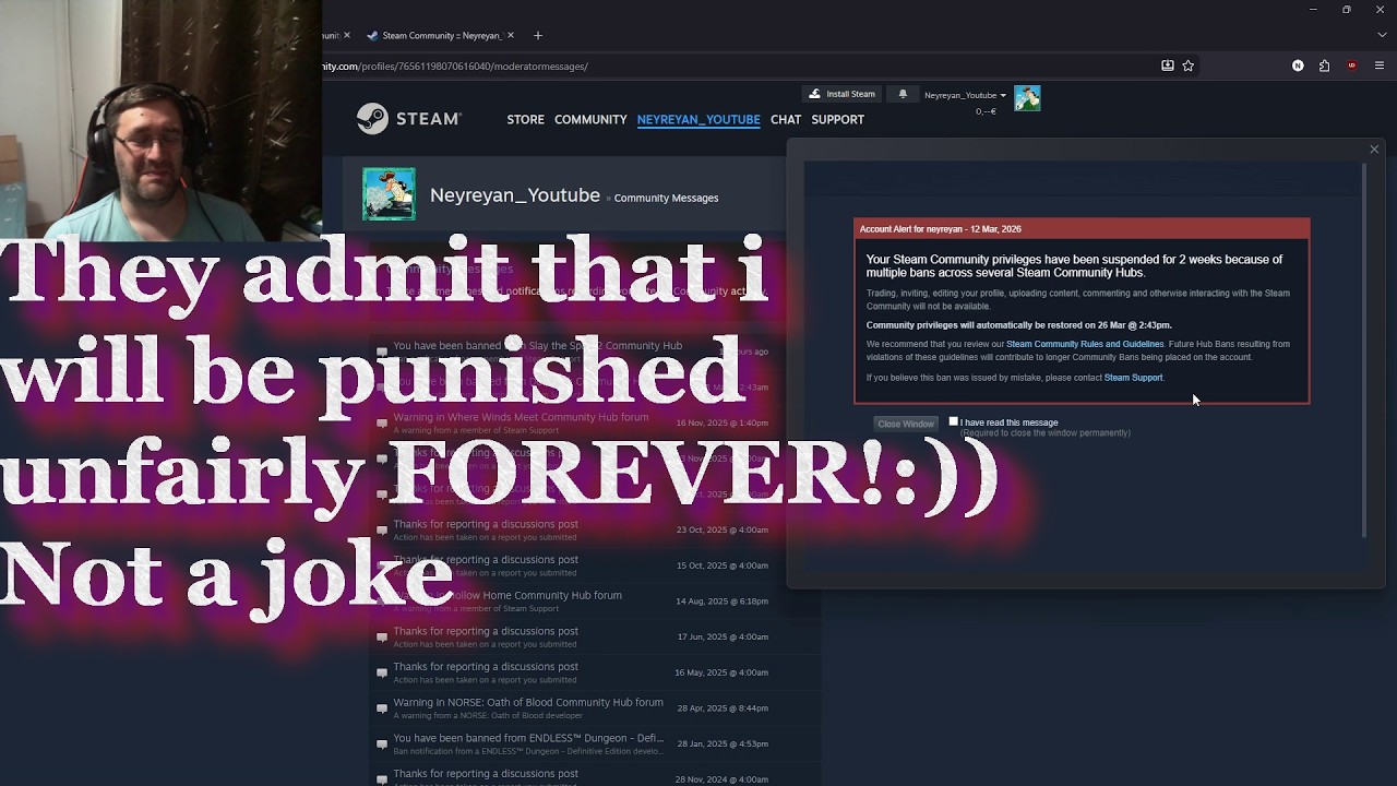 Забанили в Steam на 2 недели по абсурдным причинам — Steam хуже, чем Reddit — Свободы слова больш...