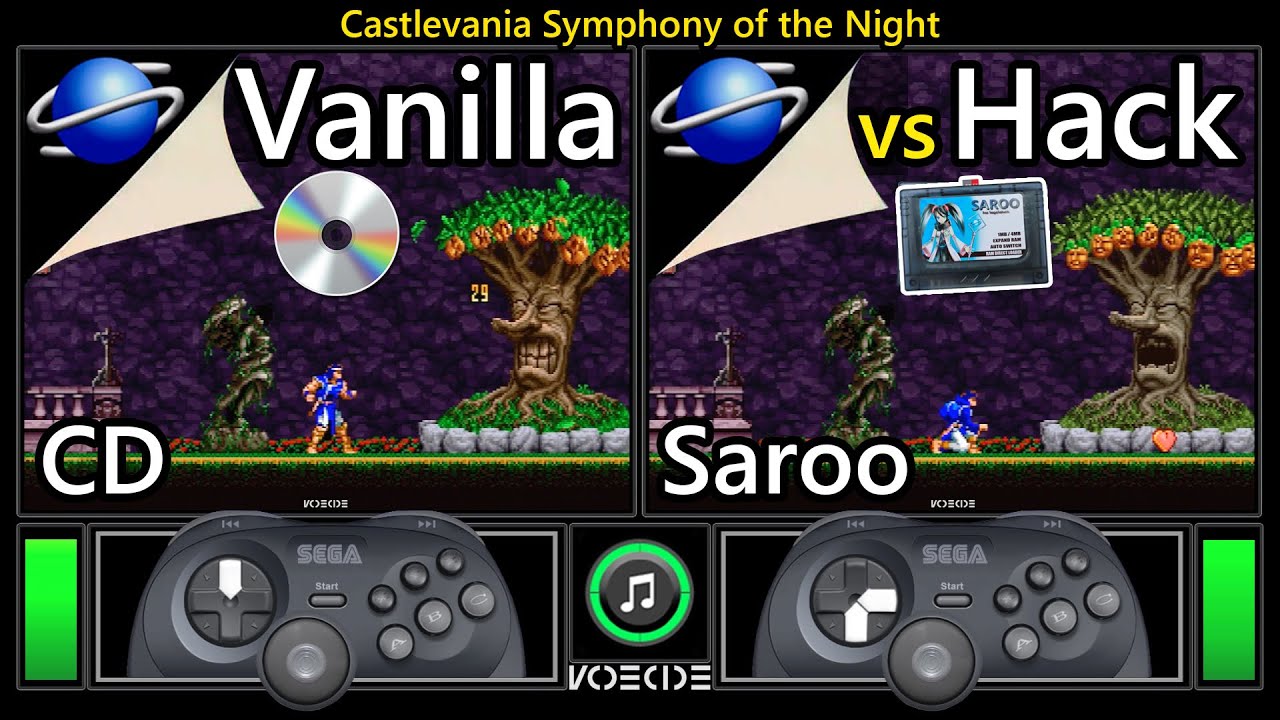 [Hack] Castlevania SOTN (Sega Saturn with CD vs Sega Saturn with Saroo) Real Hardware Comparison
