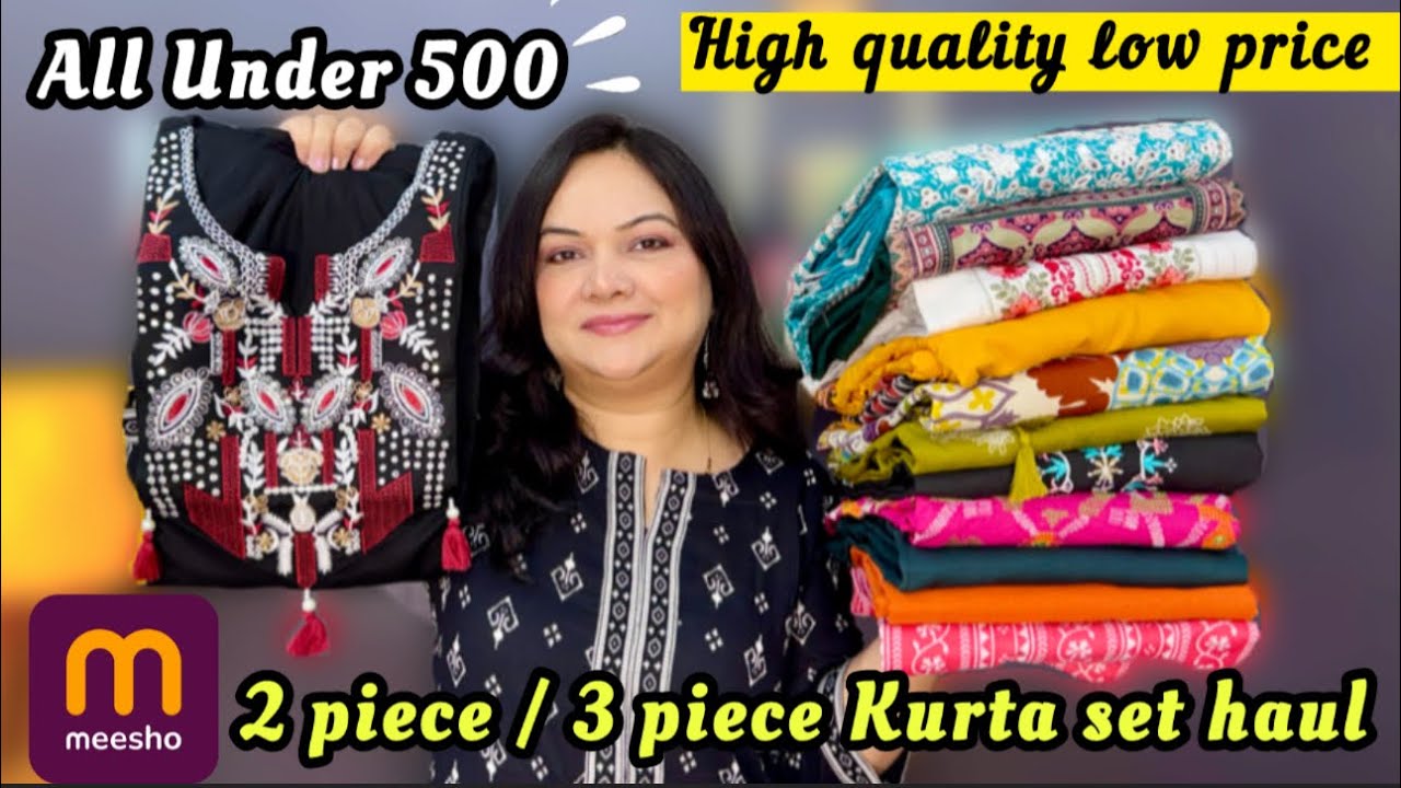 💕Meesho kurta set haul💕All under 500💕office wear/daily wear kurta set💕meesho  pure cotton kurta set💕