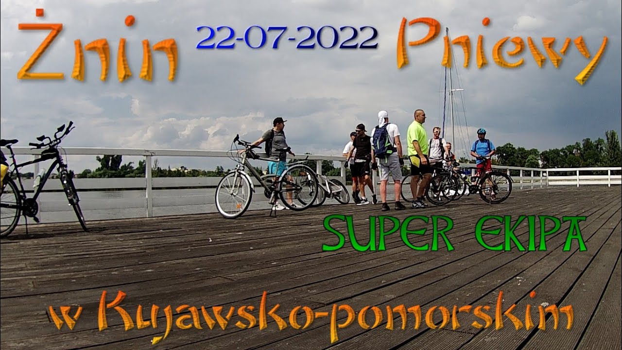 Rowerem nad jezioro w  Pniewach oraz na rynek i molo w Żninie, super ekipa, super wyprawa