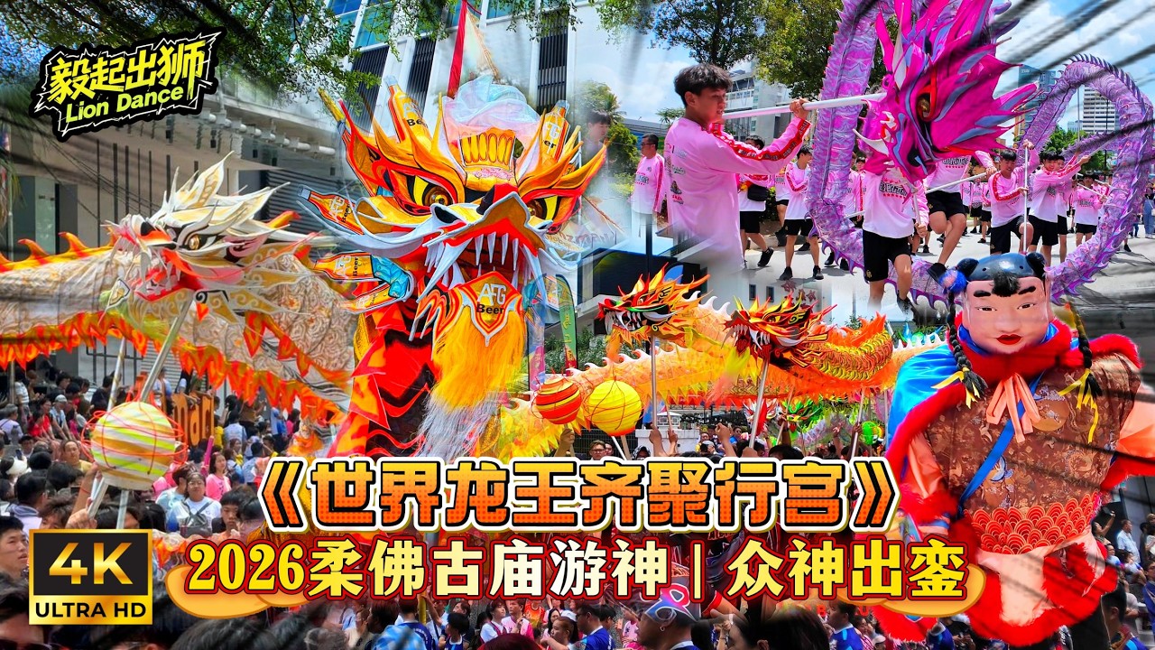 🇲🇾2026 JB Chingay 柔佛古廟遊神 | 眾神出鑾 | 世界龍王齐聚 | 场面壮观 | 大旗鼓 | 舞龍表演 | 醒獅遊行 | 柔佛古廟 Johor Ancient Temple