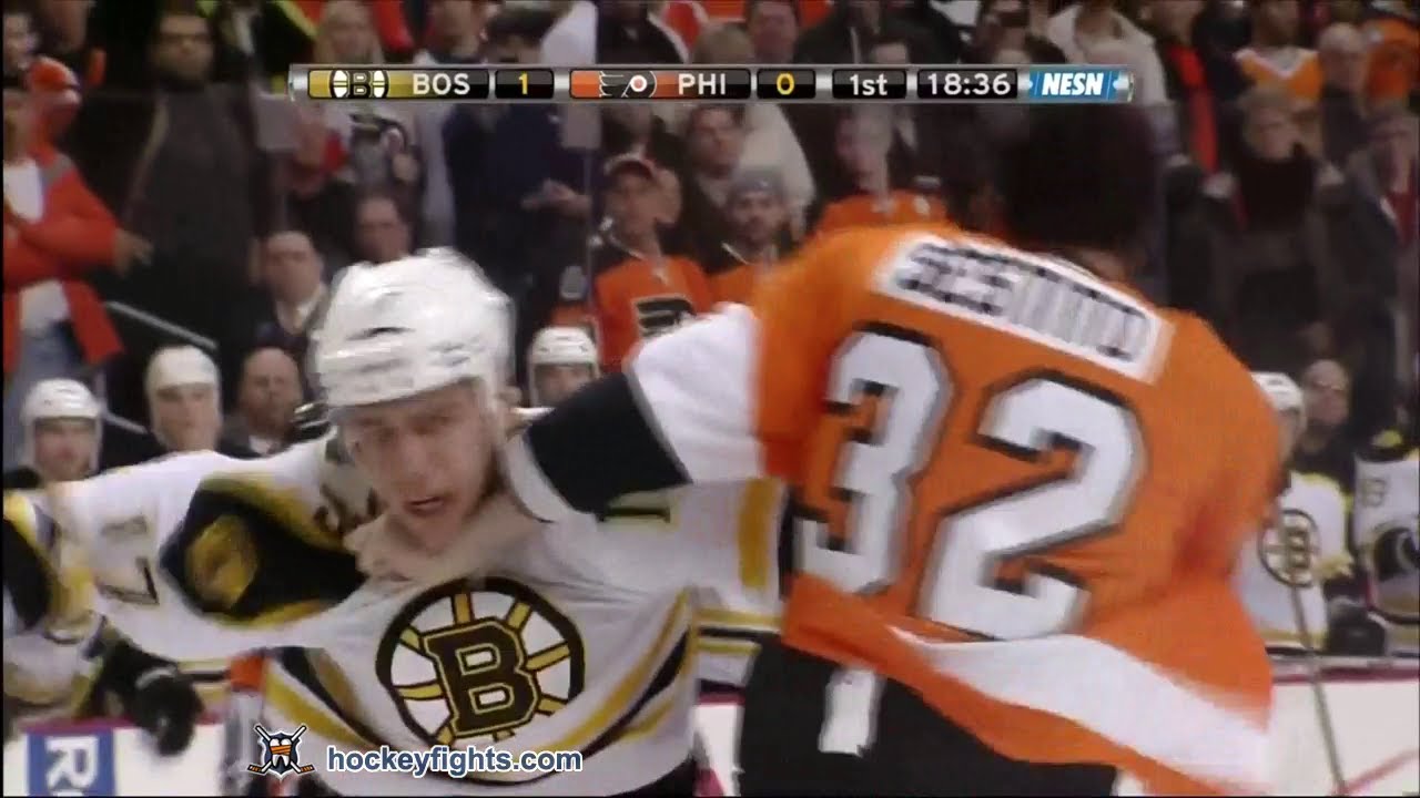 Milan Lucic vs Tom Sestito Jan 22, 2012