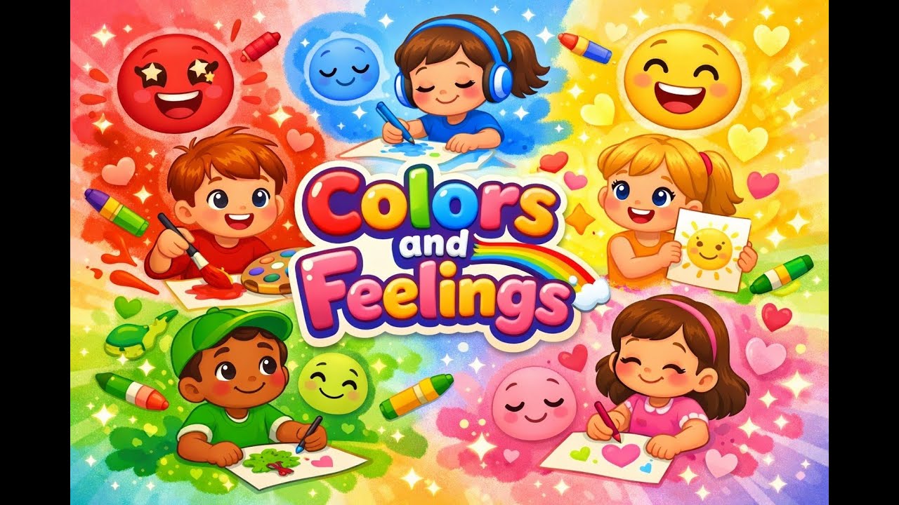 🌈 Colors and Feelings | Kids Rhyme About Emotions & Colors 🎨💖 | Kiddoria TV