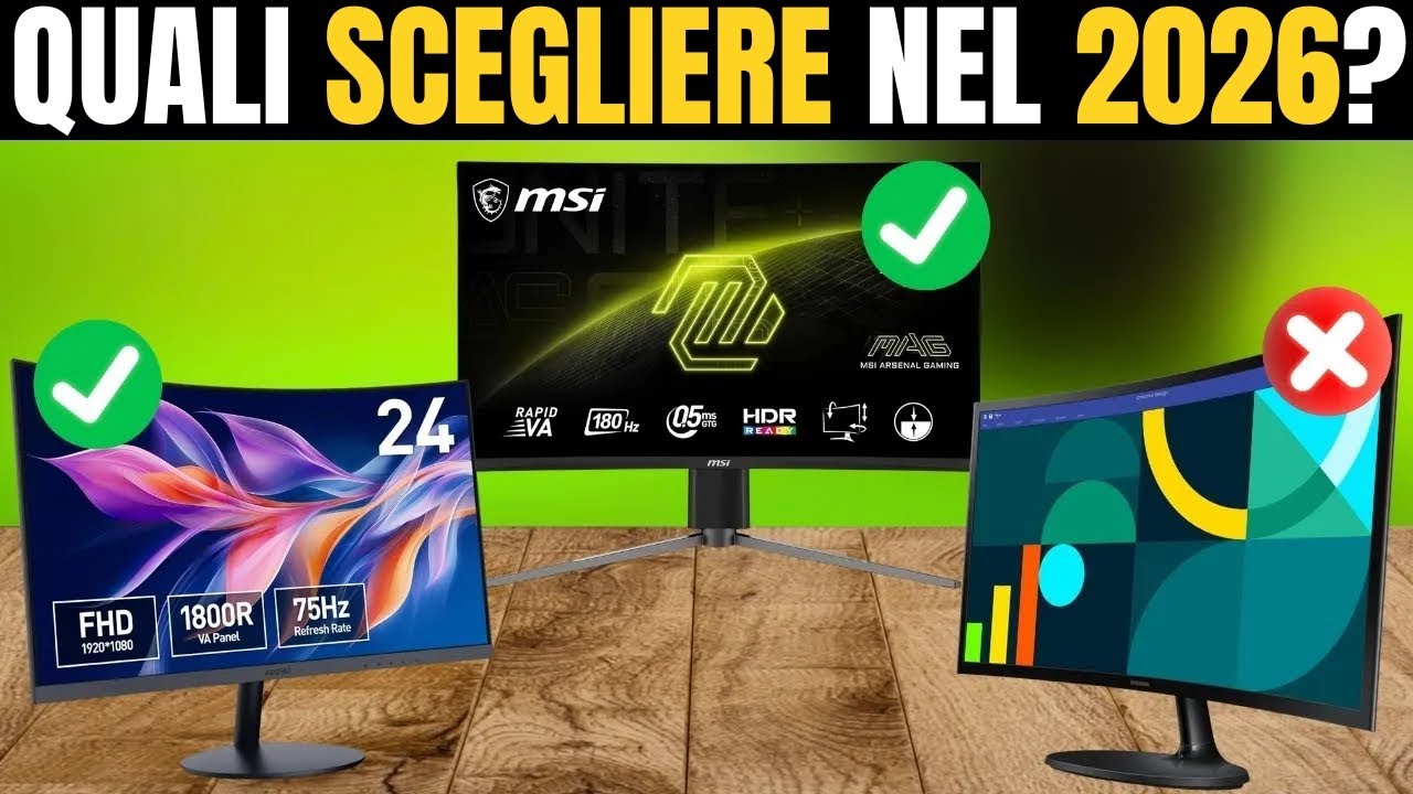 I Migliori Monitor Curvi Qualità-Prezzo del 2026 [NON NE COMPRARE UNO SENZA AVER VISTO QUESTO]