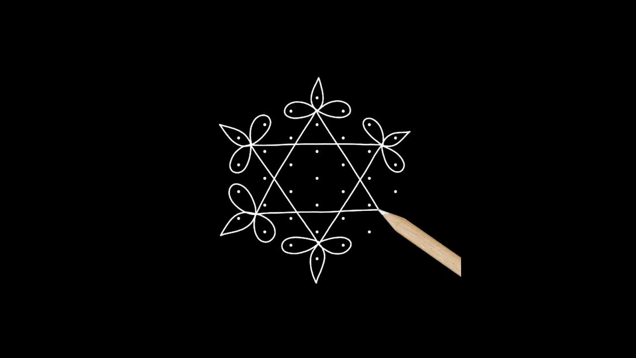 7 to 4 dots melikala muggulu # easy sikku kolam # friday rangoli 