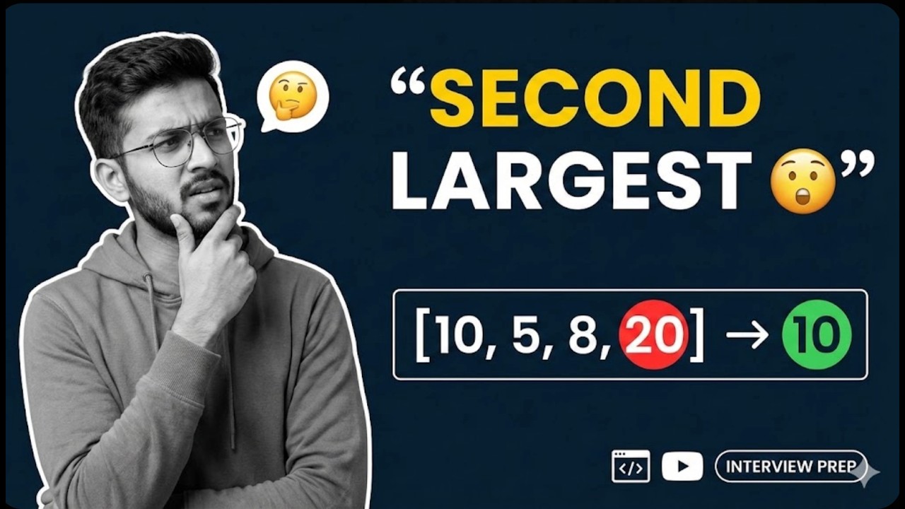 Day 36 | Second Largest Number Interview Question #coding #programming