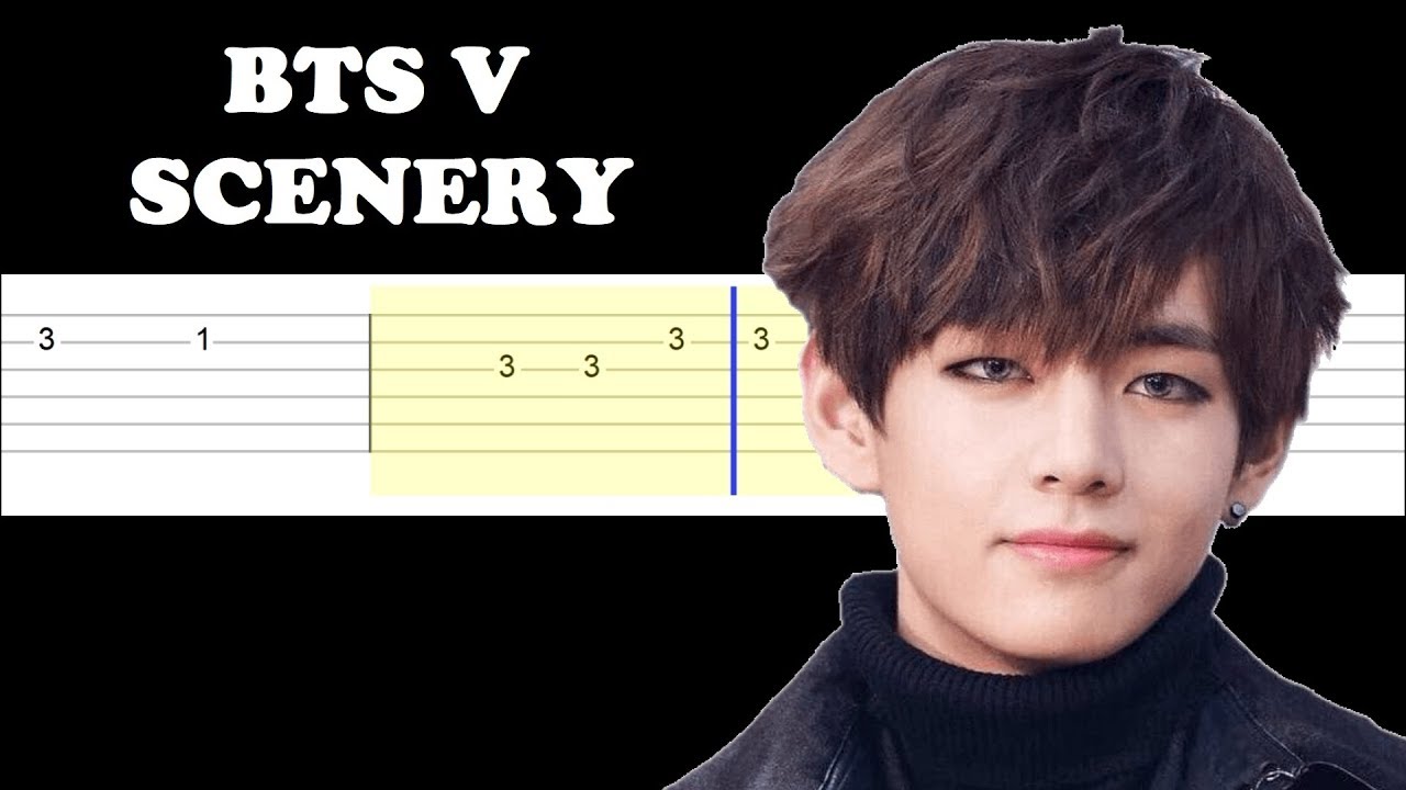BTS V - Scenery (Easy Guitar Tabs Tutorial)