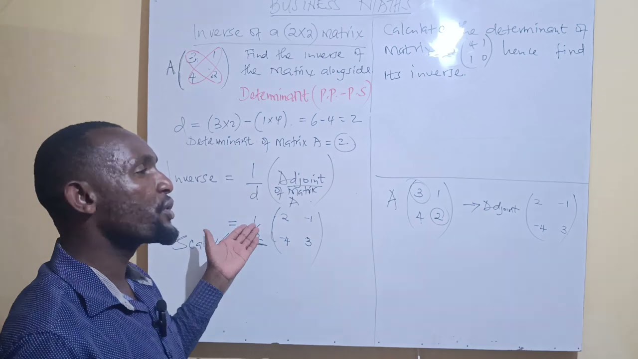 How to Find the Inverse of a 2x2 Matrix Using Determinant | Step-by-Step by Mr Stephen