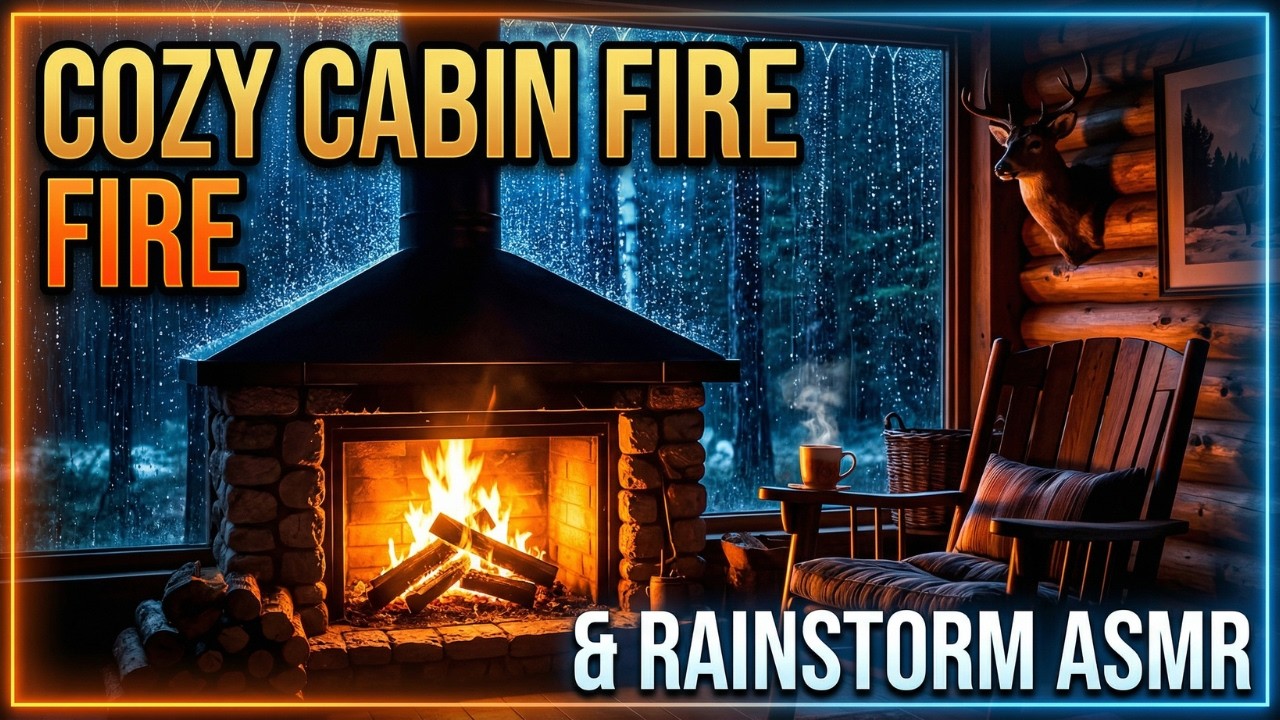 Cozy Rainy Spring Cabin Night 🌧️🔥 Fireplace Sounds for Deep Sleep & Relaxation