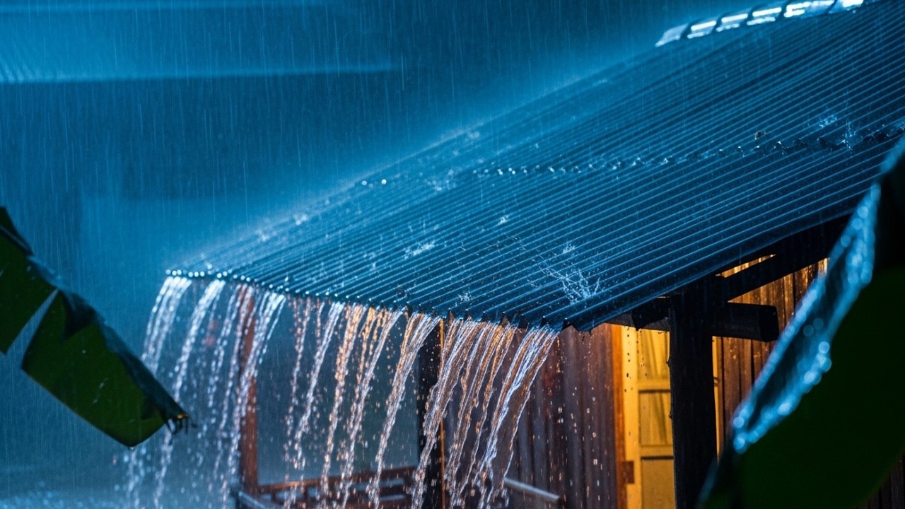 Heavy Rain on Tin Roof with Powerful Thunder | Deep Sleep Night Sounds
