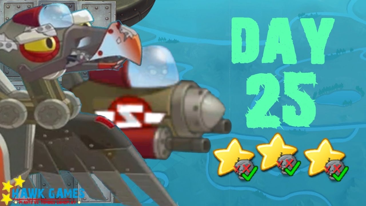 Plants vs Zombies 2 China - Sky City Day 25 BOSS [Zombot Vulture Fighter]《植物大战僵尸2》- 天空之城 25天