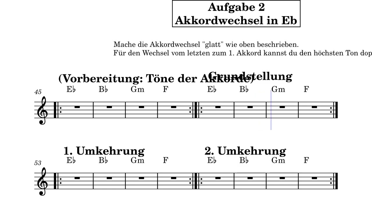 VOICE LEADING during chord changes/STIMMFÜHRUNG BZW. BEWEGUNG (KONTRAPUNKT) bei Akkordwechseln