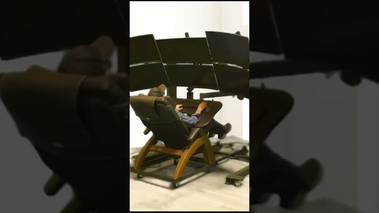 Lie Down Multi Monitor #ergonomics  #gaming#perfectchair #chair