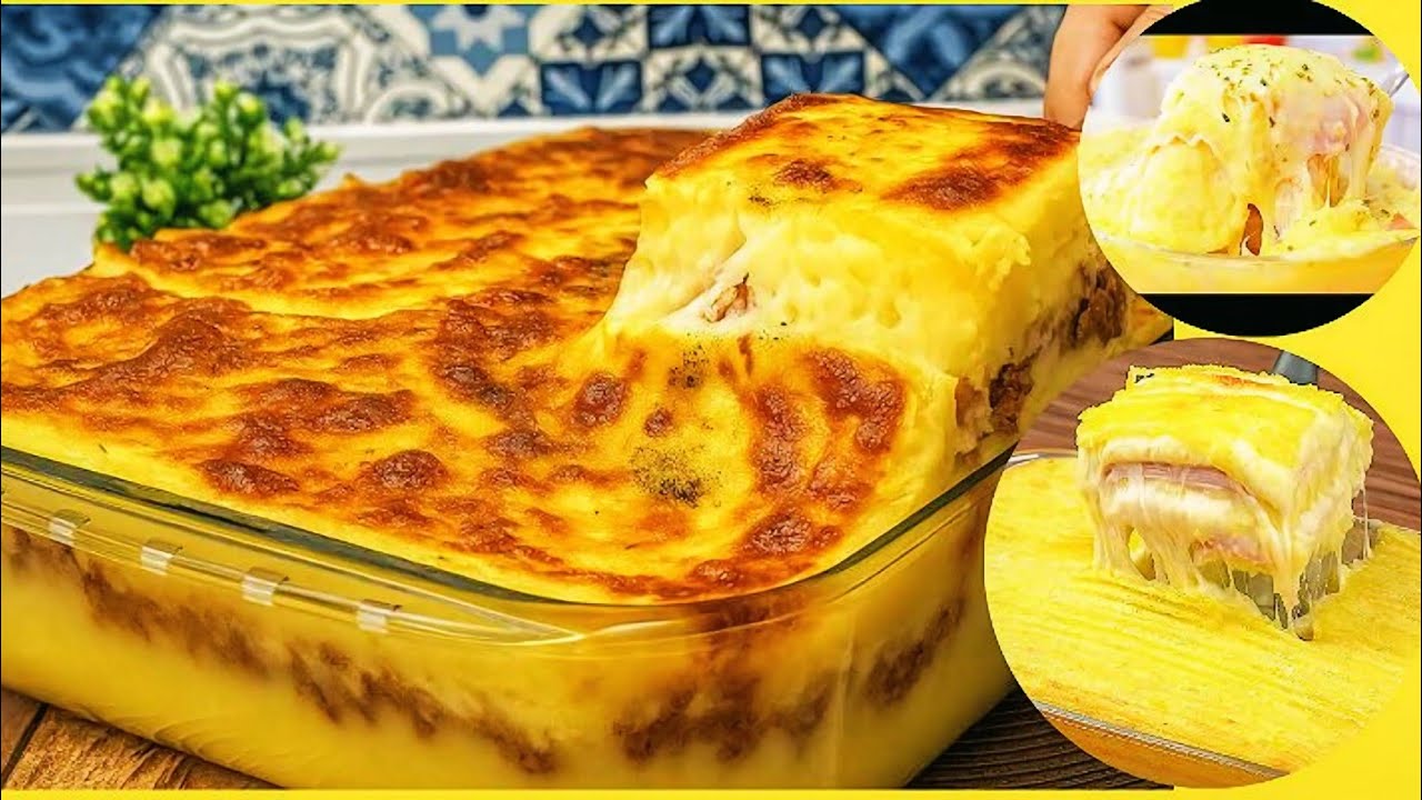 PURÊ DE BATATA RECHEADO COM PRESUNTO E QUEIJO, RÁPIDO E PERFEITO PARA O DIA-A-DIA!