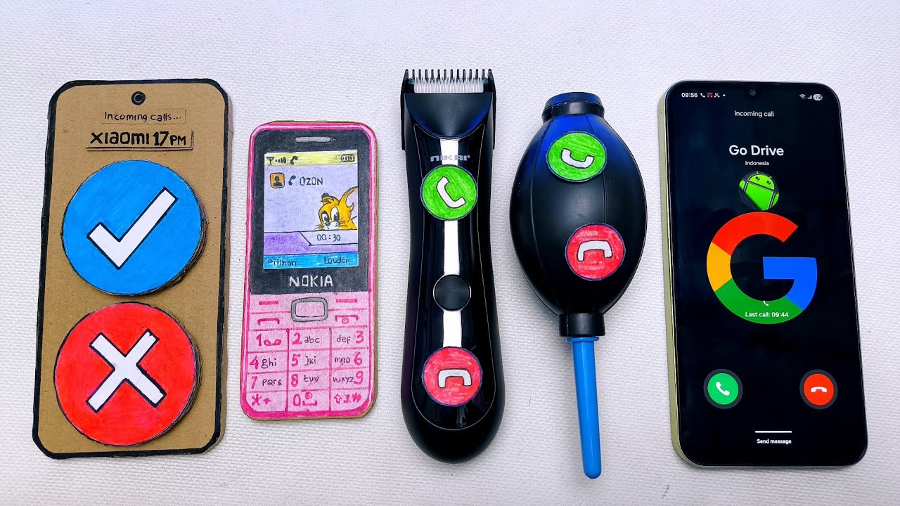 Xiaomi 17 Button vs Nokia 210 vs Hair Clipper vs Blower vs Galaxy a24 incoming call