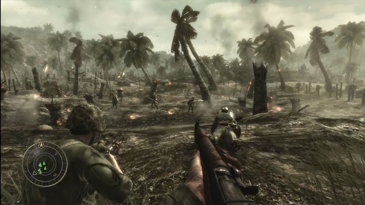 HEAVY PELELIU BEACH ASSAULT in Great Game about WW2 Call of Duty World at War