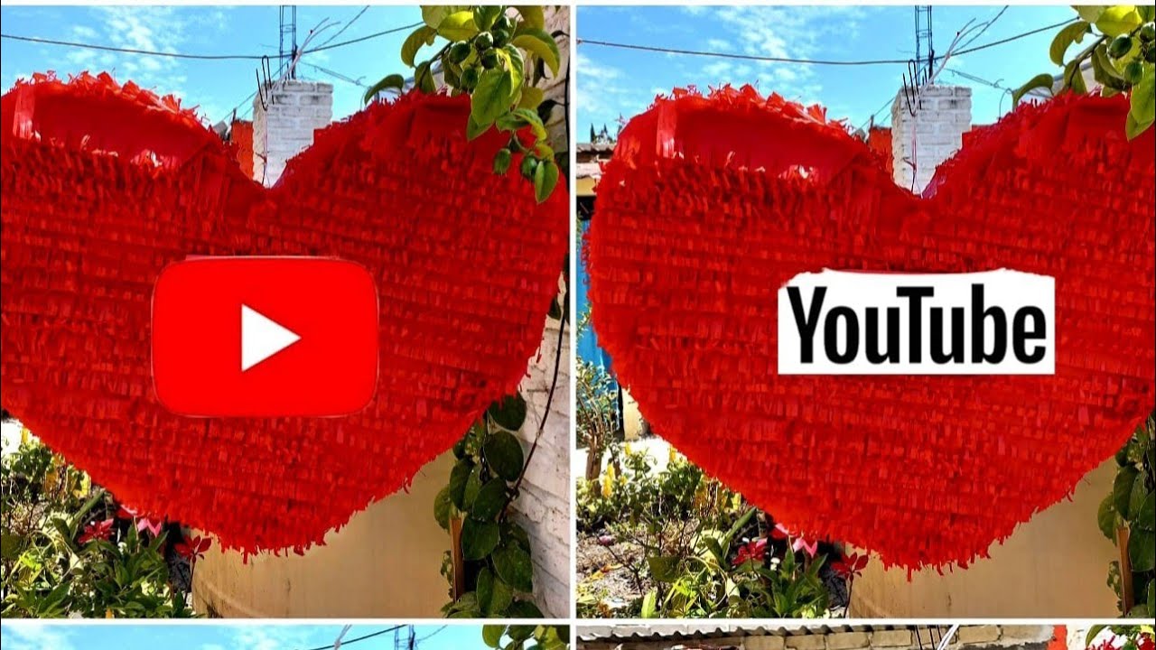Como Hacer una Piñata de Corazón en tambor (14 De Febrero) ♥️ Tematica YouTube 😱